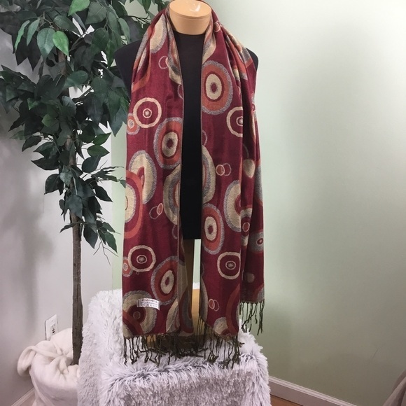 Pashmina Fall Colors scarf with fringe - Picture 1 of 14